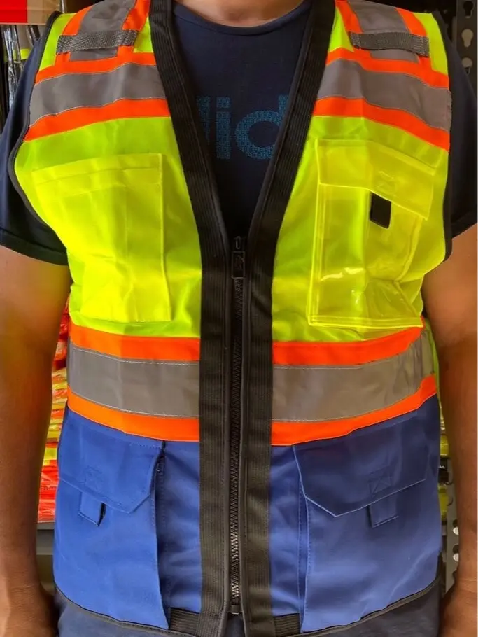 Surveyor BLUE/ Yellow Two Tones Safety Vest, ANSI/ ISEA Photo ID Pocket 802