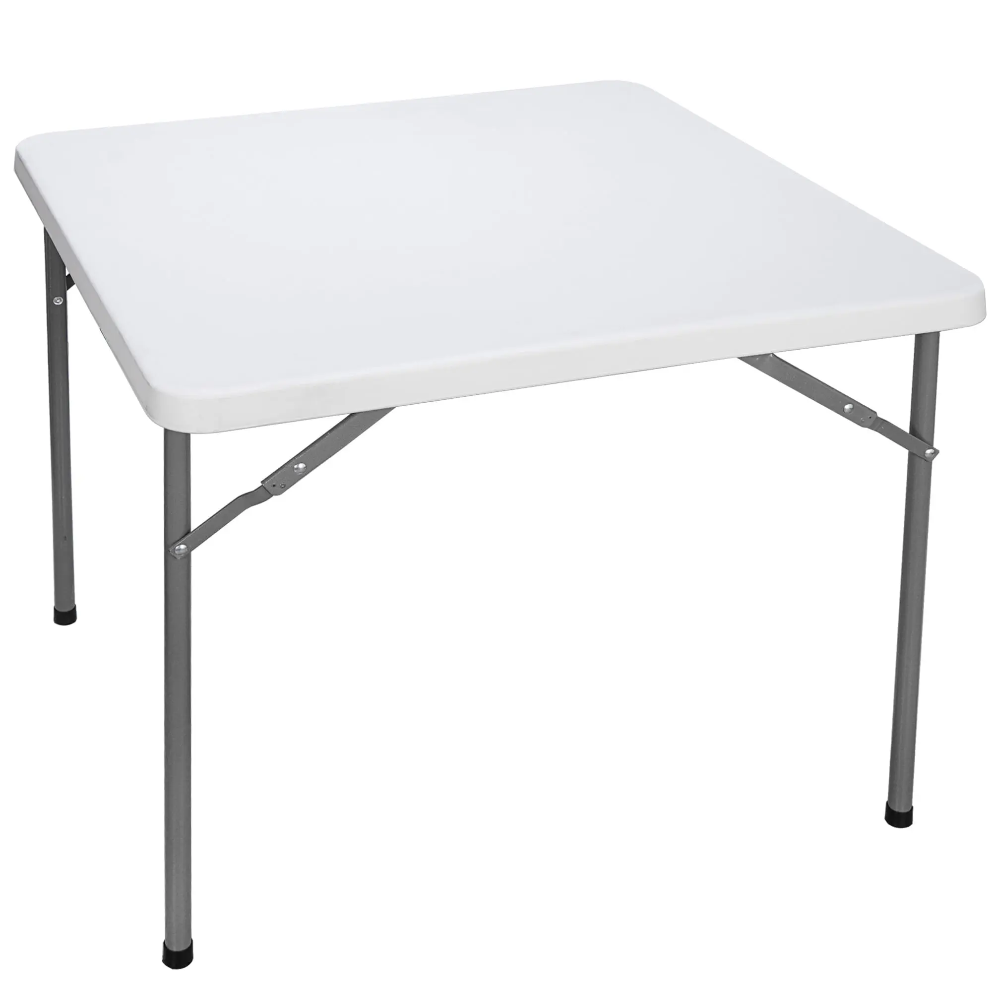 Zeny 3FT Square White Plastic Heavy-Duty Portable Folding Utility Table - 33.9"l x 33.9"w x 29.3"h, Rust-Proof, Lightweight 4-Seater Indoor/Outdoor Furniture for Heavy Duty Camping, Birthday Parties, Dining