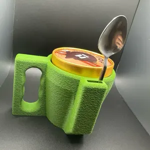 3D Printed Ice Cream Pint Holder with Spoon Slot - Durable Plastic Kitchen Utensil for Easy Scooping & Spoon Dryness - Not Dishwasher Safe