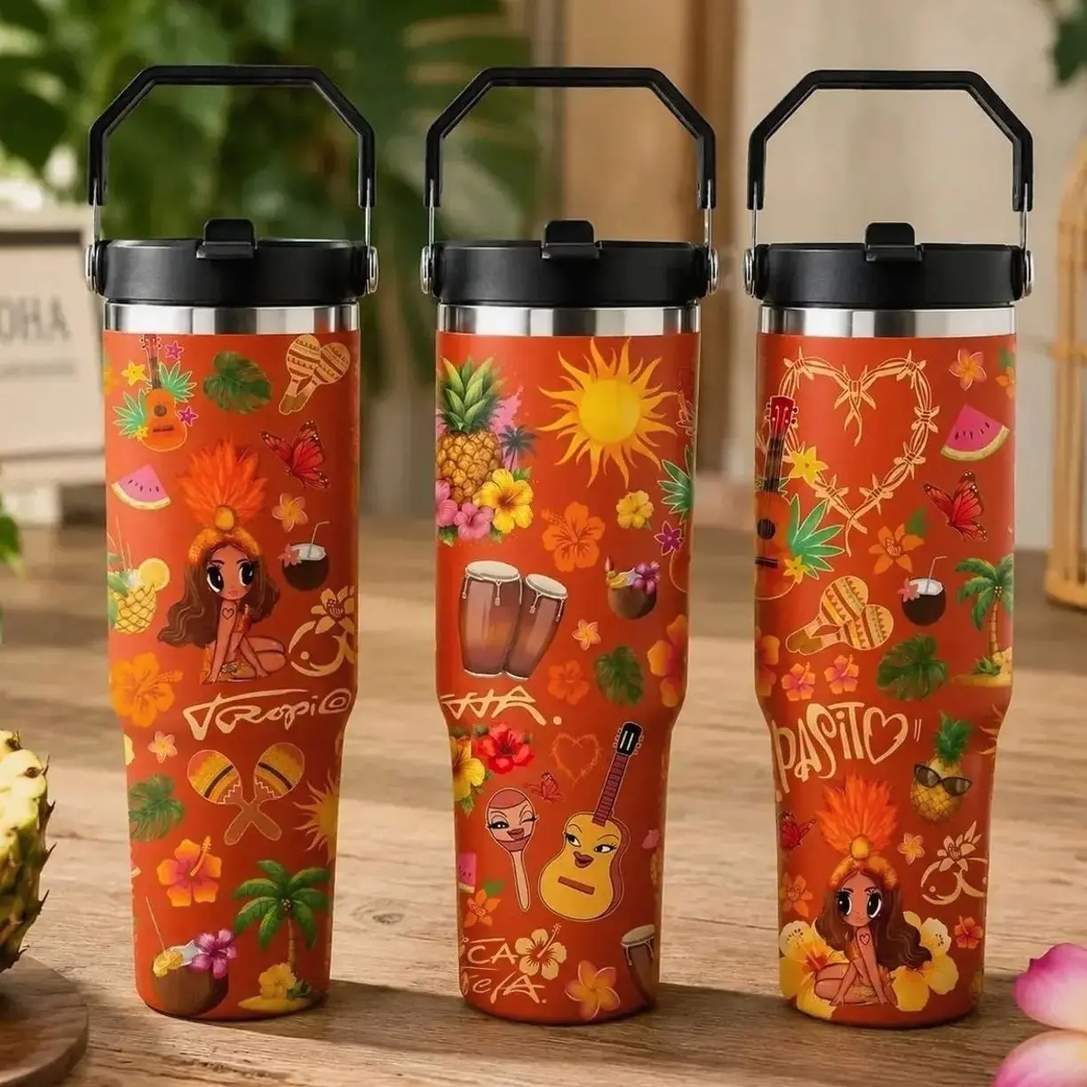 Tropitour 2026 Tumbler 40oz 30oz 20oz Fan Merch, Latina Gift, KG Fan Gifts, Insulated Travel Mug with Straw Lid, Latin Pop Aesthetic Fan Gift