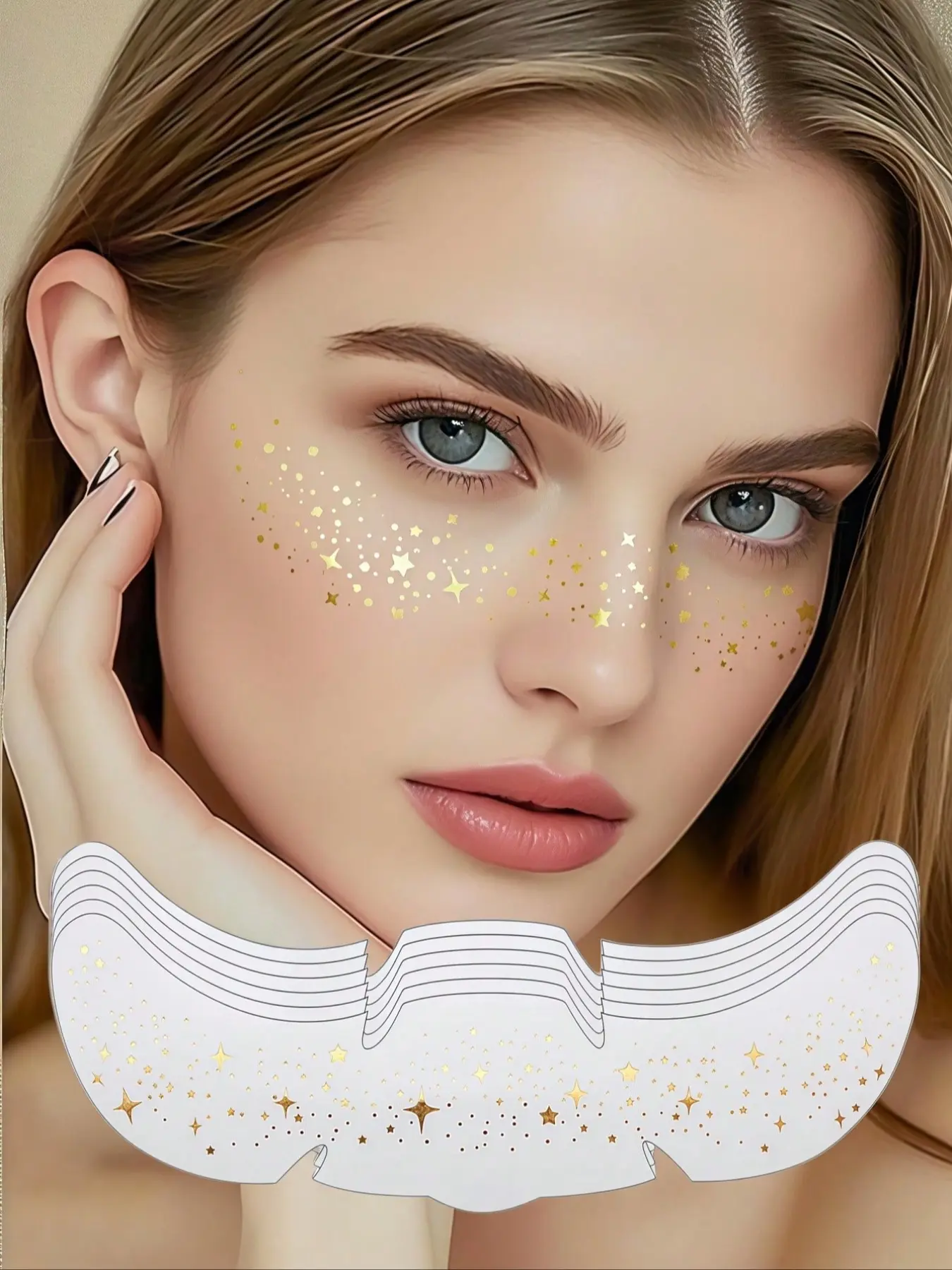 Glitter Freckle Temporary Tattoos, Waterproof Face & Body Stickers for Women, Long-Lasting Sparkling Makeup Accessory