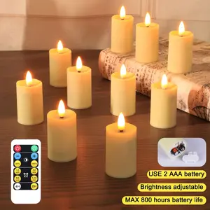 10pack votive candle tea light Max 800hours by 2 AAA battery with remote control, battery not included