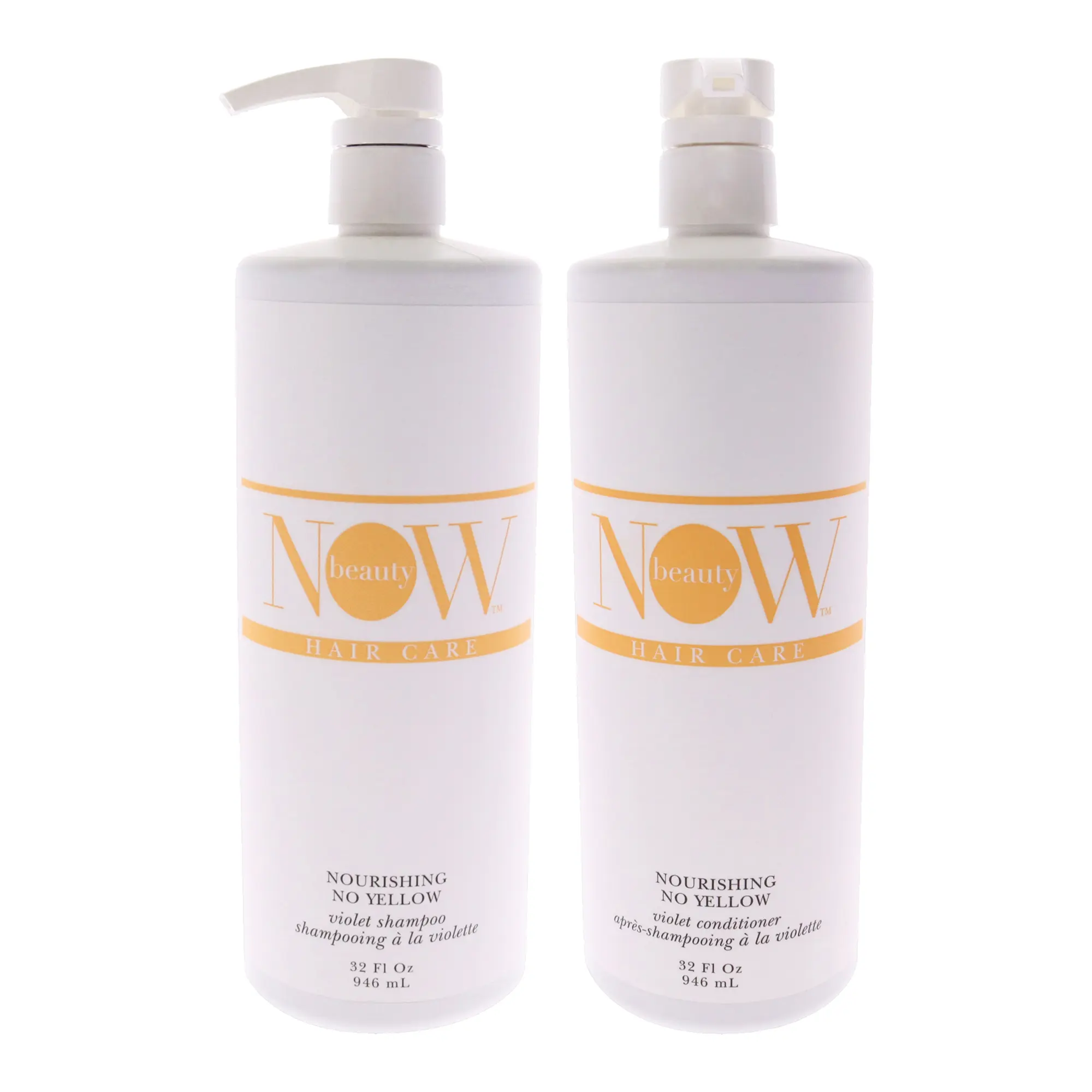 No Yellow Anti-Hair Fall Volumizing Shampoo and Conditioner Kit by NOW Beauty for Unisex - 2 Pc Kit 32oz clarifying Shampoo, 32oz Conditioner Moisture Repair Set