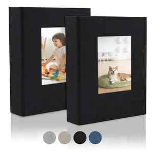 2 Pack Linen Cover Photo Album, Photo Album 4x6 36 Pockets, Small Photo Album Book for Vertical Photos, Picture Book for Photos for Family Anniversaries Vacations