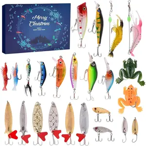 Christmas Fishing Advent Calendar Lure for 24 Days Fishing Christmas Countdown Calendar Tackle Lures Gifts