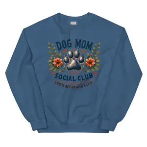 Dog Mom Social Club ~ Unisex Crewneck Sweatshirts Printed in the USA