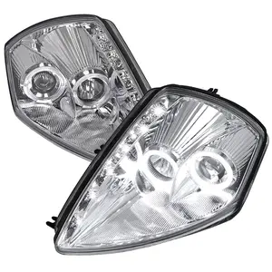 2000-2005 Mitsubishi Eclipse Dual Halo Projector Headlights w/ SMD LED Light Strip (Chrome Housing/Clear Lens)