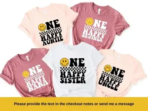 One Happy Dude Matching Birthday Shirt, One Happy Family Shirt, Matching Family Birthday Shirt, 1st Birthday Party Tee, Birthday Gift Shirt