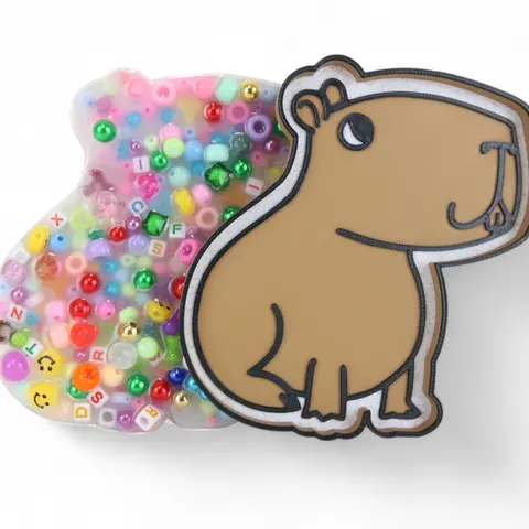 Capybara GRAY Picky Pad and Tray - Satisfy Your Urge to Pick Pop and Peel Stress-Free Fun with Textured Beads & Silicone Material