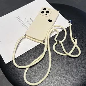 Convenient Lanyard Phone Case with Adjustable Strap and Crossbody Shoulder Strap, Anti-Drop Tpu Protective Cover for iPhone 6/7/8/x/11/12/13/14/15/16/17 Pro Max, Accessories, Smartphone Accessories