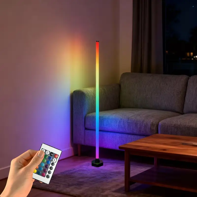 Multifunctional RGB LED Floor Lamp with Remote Control, Lighting Modes Adjustable, USB Powered, Rgb Light Effect, Modern Simple Design for Every Room, Atmosphere Lighting, Modern Standing Light, Ambient Lights, Indoor Lighting, Model Xinghao Ldd-121201