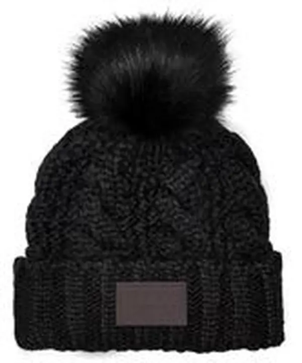 Hooey Black Pompom Winter Beanie Hat 2055BK