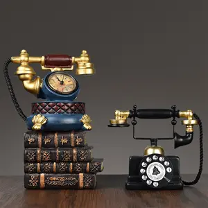 Vintage Phone Design Resin Decoration, 1 Box Creative Phone & Book Design Desktop Ornament, Home Decor for Living Room Bedroom Office, Home Decor Accessory