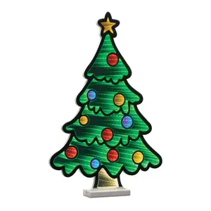 Melrose 94328DS 23.5 in. Acrylic UL Plug Christmas Tree Ekkolight, Green, Red & Yellow