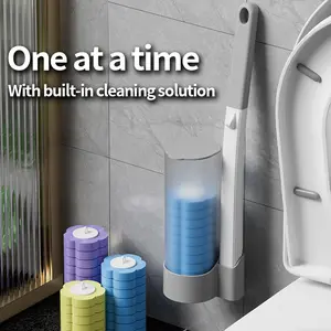 Disposable Toilet Brush Set with 18PCS Triple-Layer Refills & Wall Mount Holder for Deep Cleaning & Hygienic Bathroom Maintenance