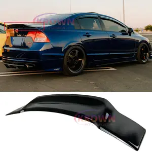 FOR 2006-2011 HONDA CIVIC SEDAN GLOSS BLACK RS STYLE HIGHKICK TRUNK SPOILER WING