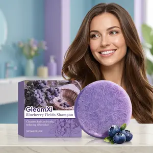 GleamXi Blueberry Garden Shampoo Bar Daily Gentle Cleansing Scalp Care for Shiny Hair