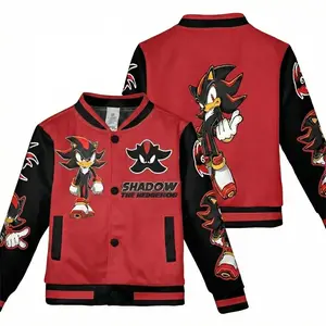 Shaddow The Hedgehogg Graphic Baseball Jacket, Gaming Character Unisex Apparel For Men Women, Cozy Printed Outerwear, Holiday Gift Idea | 061125.C01173.ID01