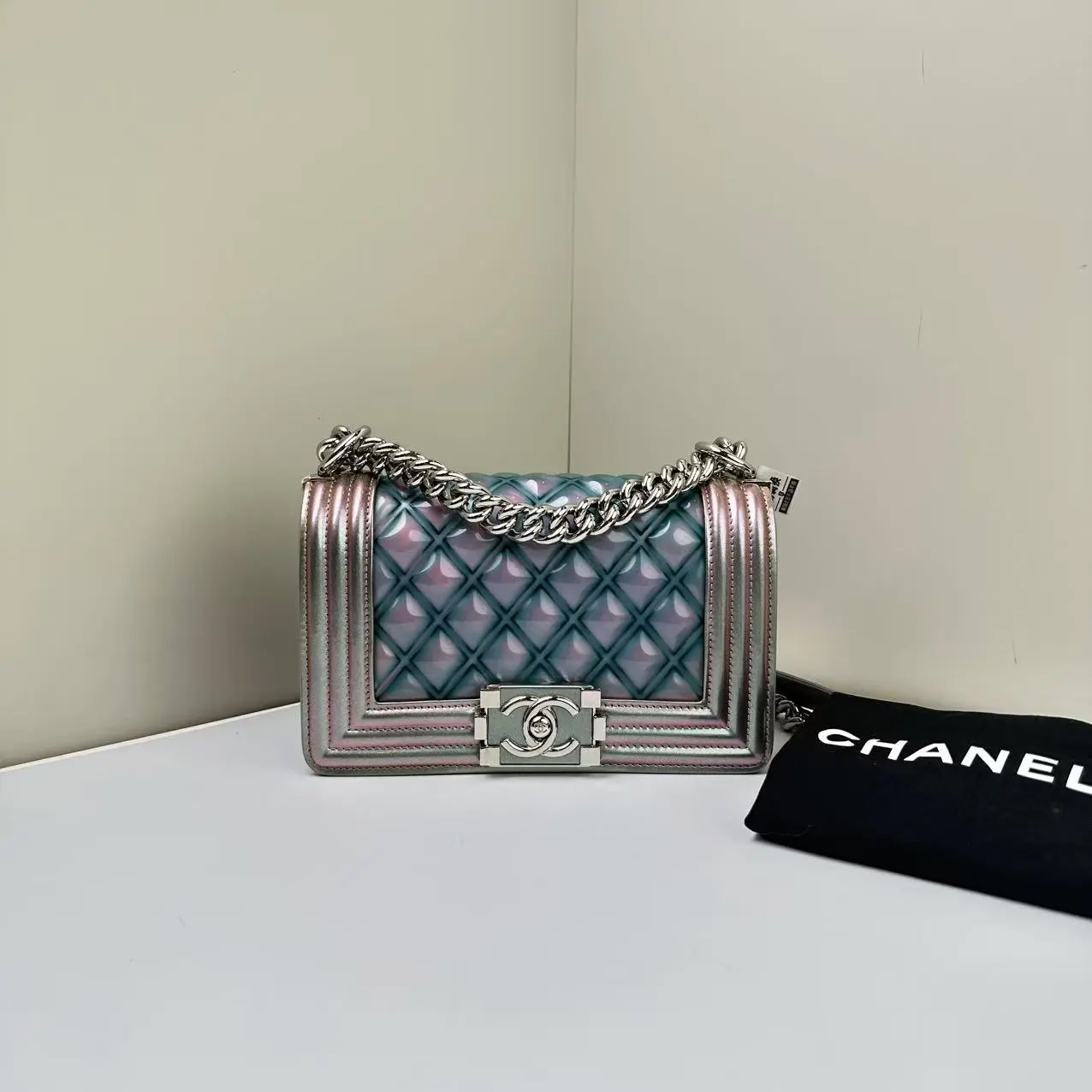 Pre-owned CHANEL PVC Crossbody Bags Boy Flap Small Light Purple CPU0601