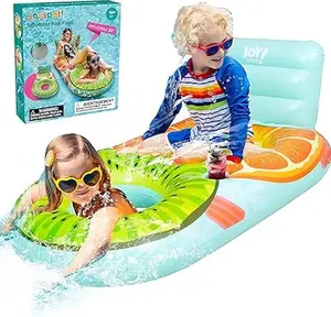 Fruit Inflatable Pool Float Adult, Kids Pool Floaties Rafts Lounger Sun Tanning Floats, Floating Recliner Chair with Cup Holders, Water Floaty for Beach Lake Swimming Pool