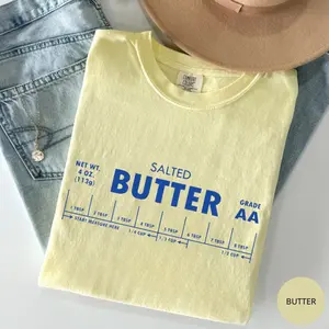 Comfort Colors Salted Butter T-shirt, Funny Baking Shirt, Tshirt  Tops Summer