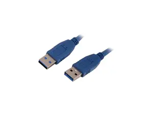 Nippon Labs 20USB3-1MMBLU-G 1ft. Blue USB 3.0 A Male to A Male Cable Gold Plated Connectors