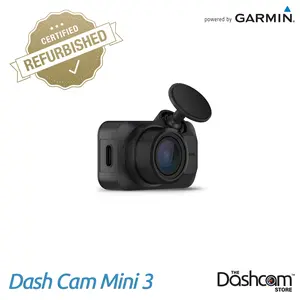 Garmin Dash Cam Mini 3, Ultracompact 1080p HD Dash Cam with a 140-degree Field of View, Built in Clarity Polarizer, Voice Controlled, Automatic Recording (Renewed)