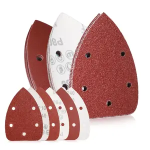 30 count  Detail Sander Sandpaper,  40 80 240 Grits Sanding Paper Assorted Sanding Pads, 5-Hole Hook-and-Loop Replacement Pads for Detail Orbital Sanders