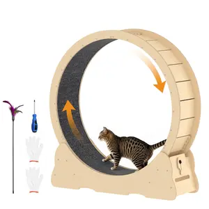 AECOJOY Cat Wheel for Indoor Cats, Quiet Cat Treadmill with Detachable Carpeted Runway, 41.3” Exercise Running Wheel for Pet’s Health and Entertainment