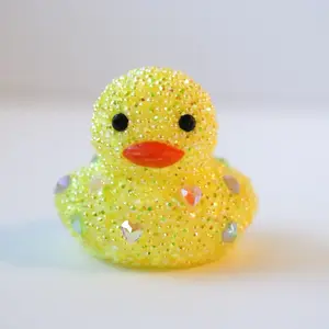 Yellow heart rhinestone Jeep rubber ducky + glow in the dark