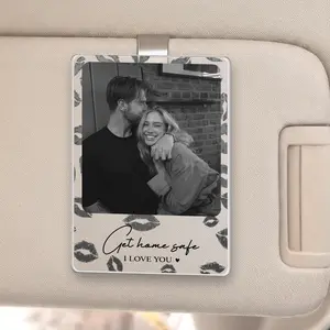 Personalized Couple Photo Car Visor Clip, Drive Safe I Love You, Valentines Gift For Him, Gifts For Boyfriend, Husband, Drive Safe Gift