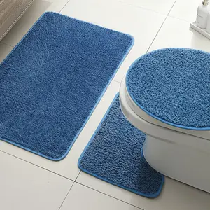 3-Piece Bathroom Set U-Shaped Toilet Mat, Soft Comfortable Rug for Shower Bathtub Toilet, Ideal for Bedroom Living Room Dining Kitchen Bath Entrance Laundry Bathroom Mats