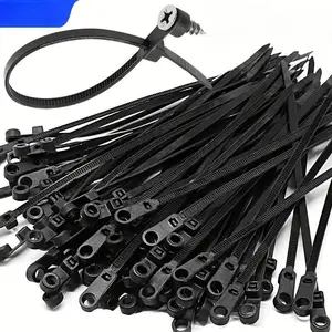 Screw hole zip ties, multi-purpose heavy-duty adjustable self-locking zip ties, electric zipper zip ties, organizer straps DIY fastening rings