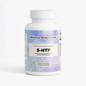 Nomad Nutrients 5-HTP Dietary Supplement 60 Capsules Supports Normal Serotonin Levels Emotional Well-being Holistic Approach USA Made