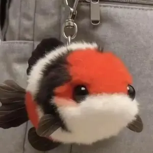 Lucky Koi Fish Keychain Gift for Best Friend, Cute Plush Couple Charm, Backpack Decoration, All Seasons Accessory, Trendy Keychain