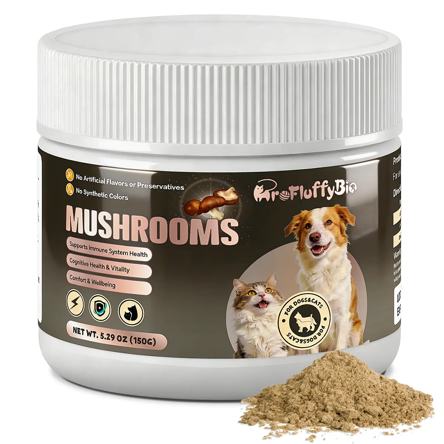 Turkey Tail Mushroom Powder For Dogs - For Lumps & Bumps, Immunity, Respiratory, Digestion & Cellular Health（150g）