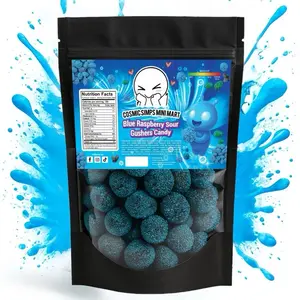 Blue Raspberry Sour Gusher Candy 8oz - Sweet & Tangy Fruity Blast