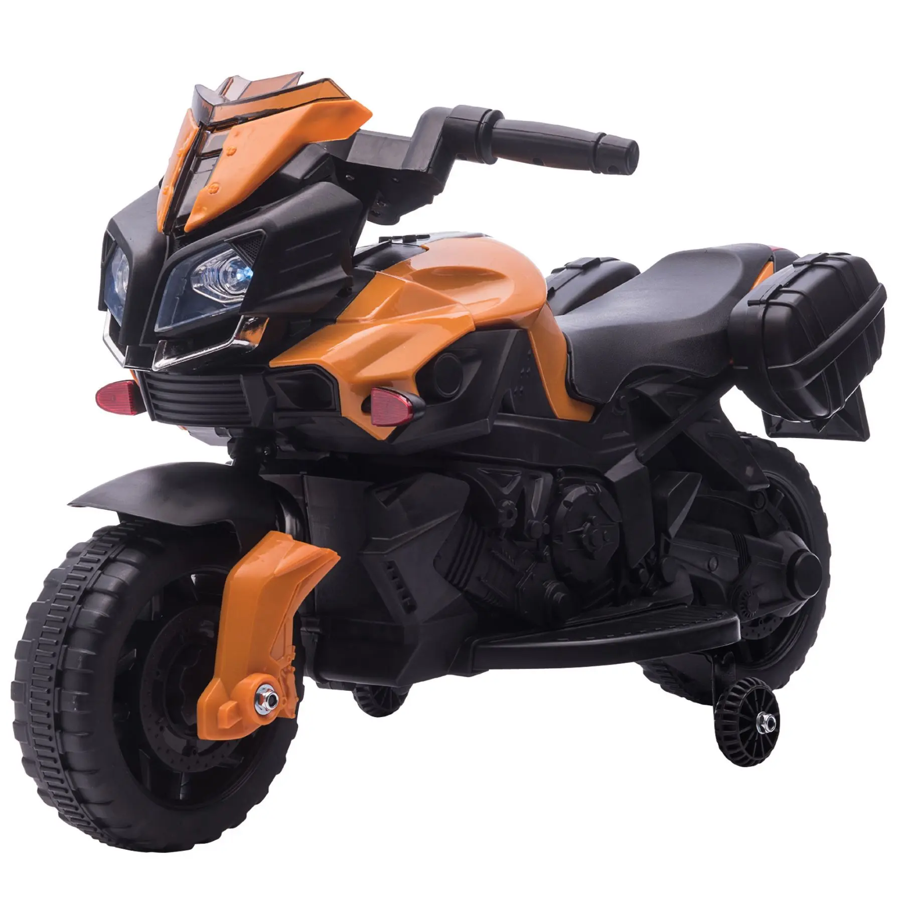 Unisex 6V Battery-Powered Kids' Electric Dirt Bike - ASTM F963 & CPSIA Certified Off-Road Ride-On Toy with Pedal, Headlights, Training Wheels, 55 lbs Weight Capacity, Orange Ride-On Car