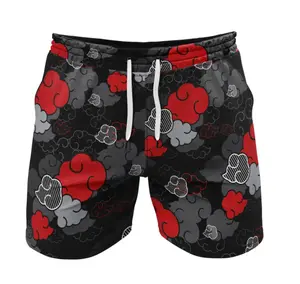 Black Aloha Red Cloud Akatsuki Gym Shorts