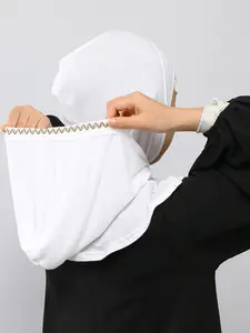 1pc Fashion Dual-Layer Instant Hijab with Shimmer Rhinestone, Elegant Ready-To-Wear Hijab for Women, Muslim Daily Wear