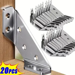 Stainless Steel Corner Brace, 90° Right Angle Support Bracket for Cabinets & Furniture, Industrial Hardware Accessories