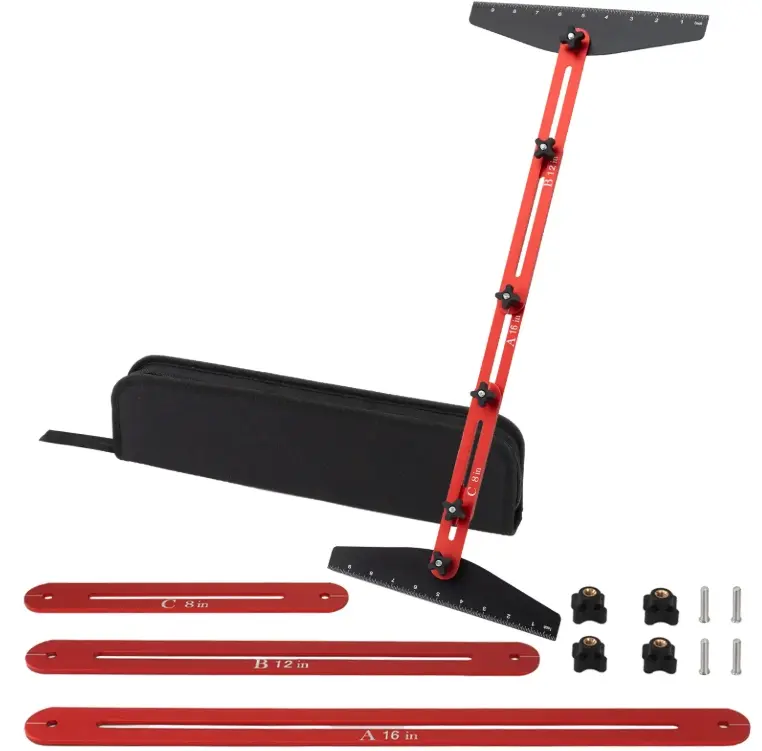 Aluminum Alloy Stair Tread Template - Sturdy Heavy-Duty Portable Adjustable Measuring Tool with Position Accuracy for Construction, Woodworking DIY Enthusiasts