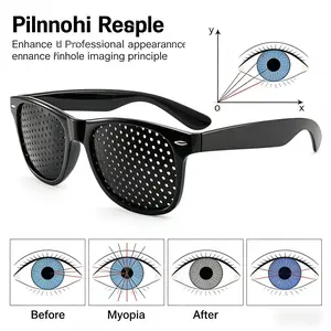 Anti-myopia Astigmatism Glasses With HolesVisionCorrection Fatigue Pin Hole Glasses For MenWomenEyesight Improvement Natura pinhole eye vision correction unisex black men lightweight eyewear vintage sunglass eyestrain anti-eye strain