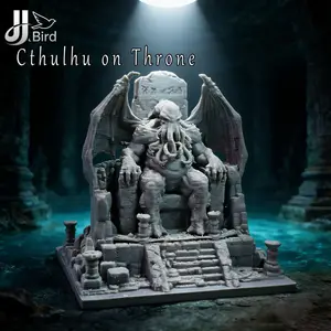Cthulhu on Throne Model Decor, Collectible Figurines, Home Shelf & Desk Ornaments, Lovecraftian Statues, Dark Atmosphere Decor, Niche Creative Ornaments, Unique Gift for Collectors, Perfect for Tabletop Scenes, Elevates Home Artistic Atmosphere