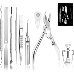 Ingrown Toenail Tool Kit (9PCS), Professional Toe Nail Clipper Set for Ingrown & Thick Nail, Stainless Steel Ingrown Toenail Kit, Surgery Grade Manicure Pedicure Tool