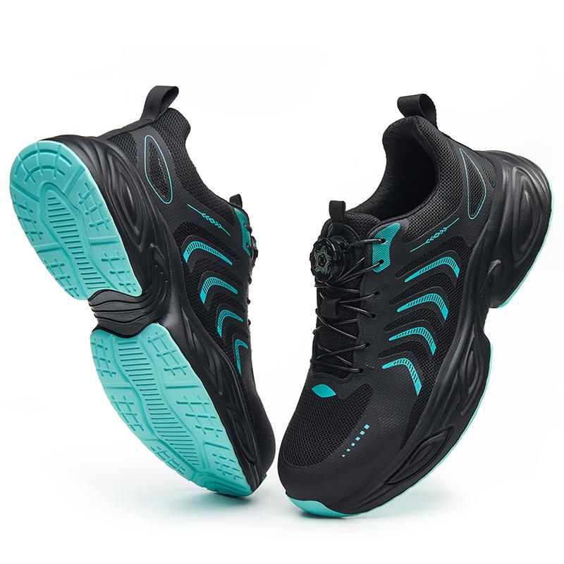 Classic steel-toe safety shoes for men — impact-resistant, puncture-resistant work footwear with non-slip soles; lightweight and durable; industrial protective boots with dial laces.