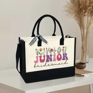 Junior Bridesmaid Tote Bag - Bridesmaid Gift, Junior Bridesmaid Proposal Gifts, Bridal Party Gifts, Junior Bridesmaid Bag MLN-2444-TNB