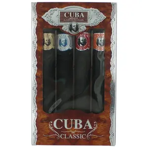 Cuba by Cuba for Men - 4 Pc Gift Set 1.17oz Cuba Gold, 1.17oz Cuba Blue, 1.17oz Cuba Red, 1.17oz Cuba Orange