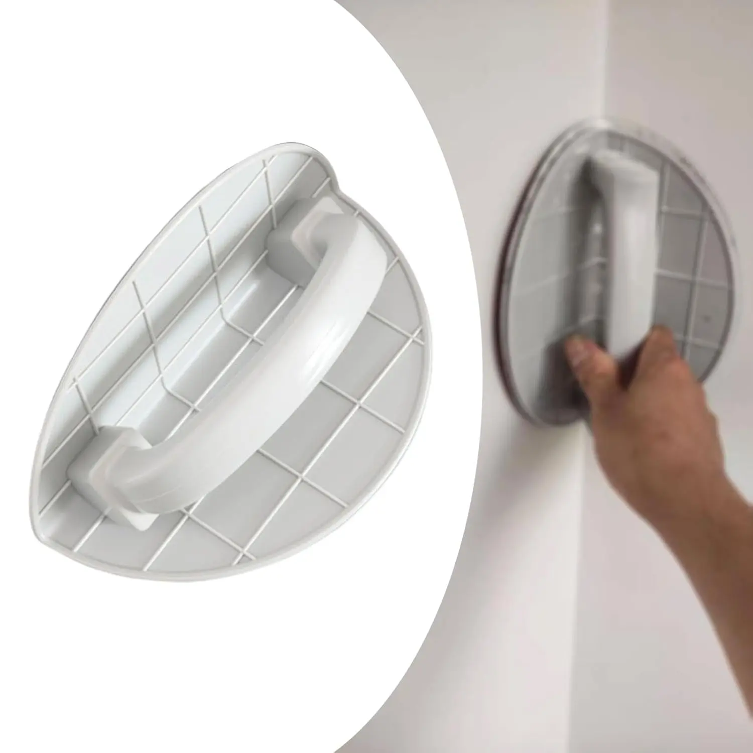 Self Adhesive Half Circle Sanding Pad Holder Heavy Duty Durable Plastic Drywall Corner Sander Ergonomic Tool for Home Woodworking DIY Projects