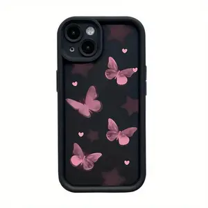 Protection Phone Case, Romantic  Butterflies & Stars Phone Case, for iPhone17/ 16/ 15/ 14/ 13/ 12/ 11 Series